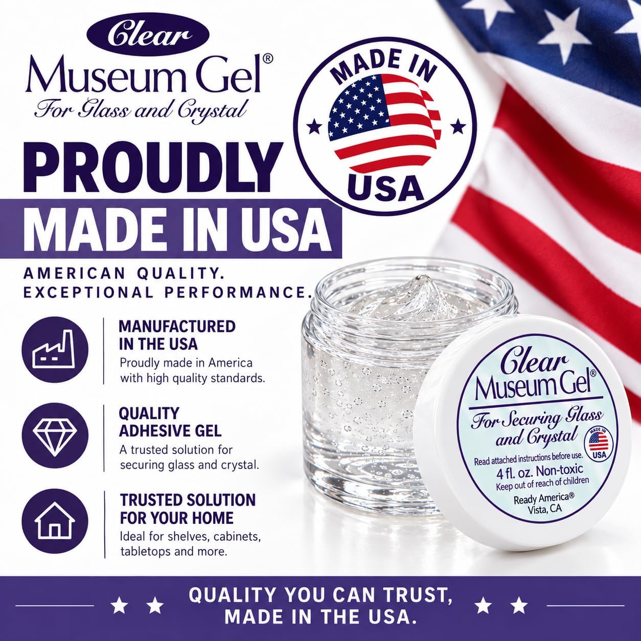 Thumbnail 6 de Quakehold! 33111 Clear Museum Gel, 4 oz Removable Display Adhesive