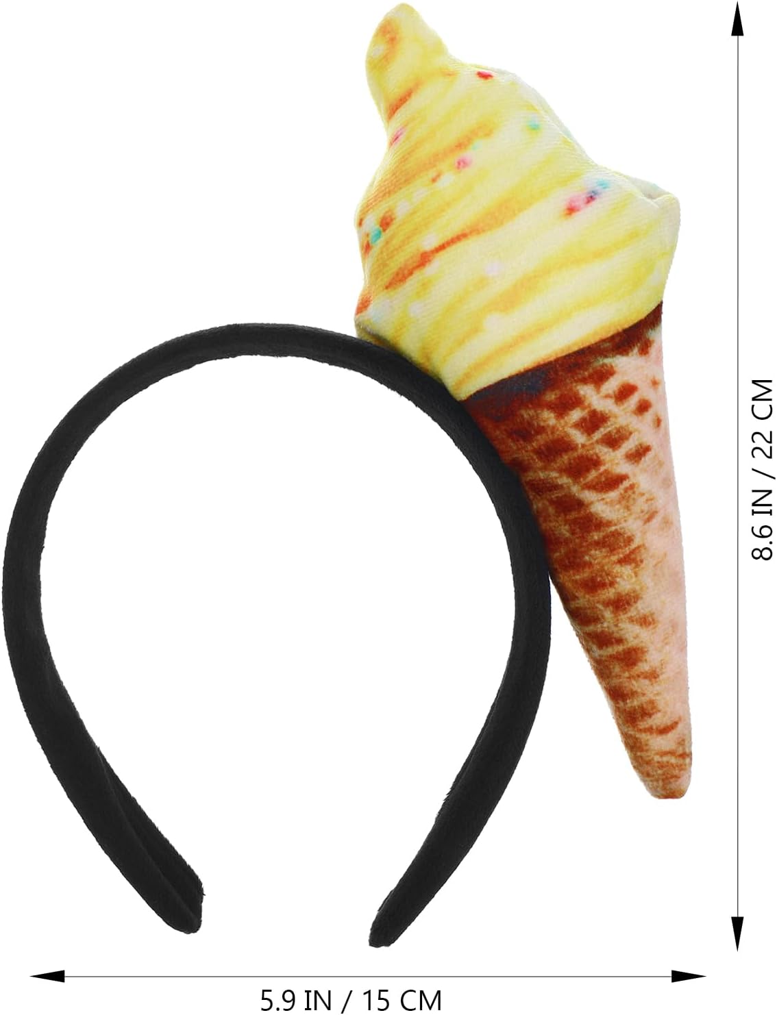 Detalle 2 de Beavorty bandeau en forme de cornet de glace en tissu doux, accessoire de fête (unisex)