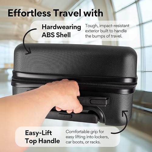Detalle 2 de WORLD EXPLORER Cabin Suitcase ABS Hard Shell – 30L Underseat, 360° Spinner Wheels, 3‑digit Lock, 45x35x20 CM