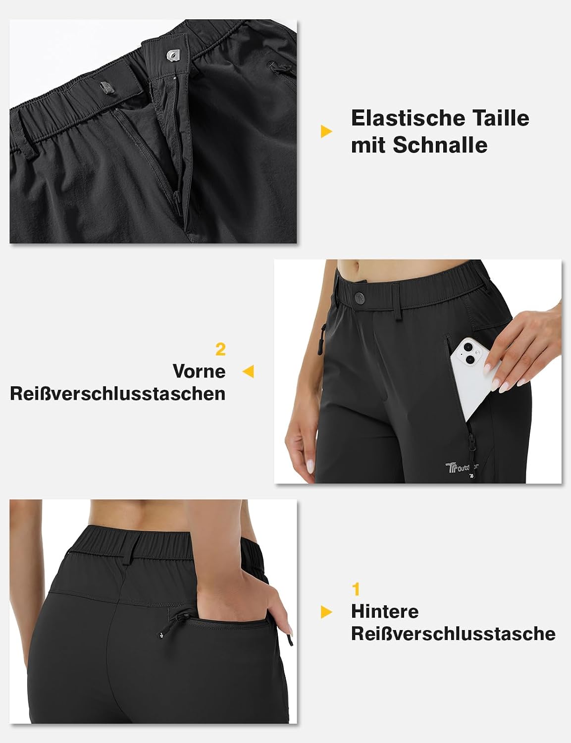 Detalle de donhobo Damen Trekkinghose mit 50 UPF
