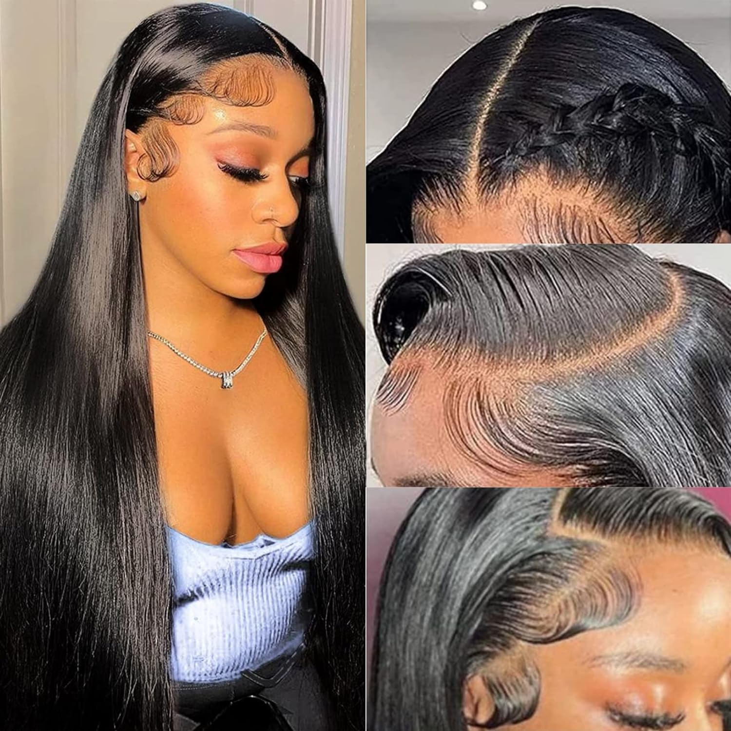 Detalle de TTSMINS 13x6 Lace Front Wig 28-inch, 180% density ๐โ