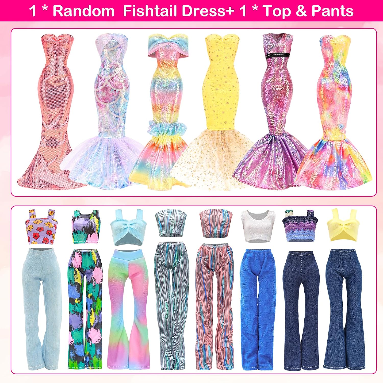 Thumbnail 3 de Miunana 54 Pcs 11.5 Inch Doll Clothes & Accessories Set