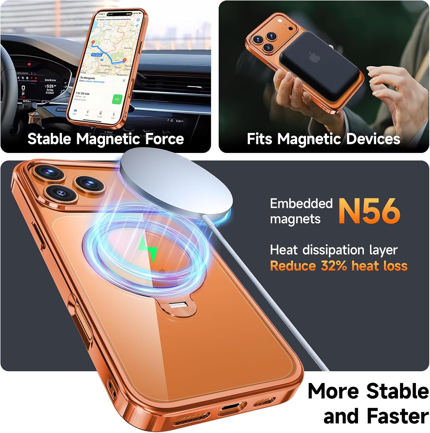 Thumbnail 5 de Tri-Shield Protection for iPhone 17 Pro Case with 360° Spin Stand and MagSafe Compatibility