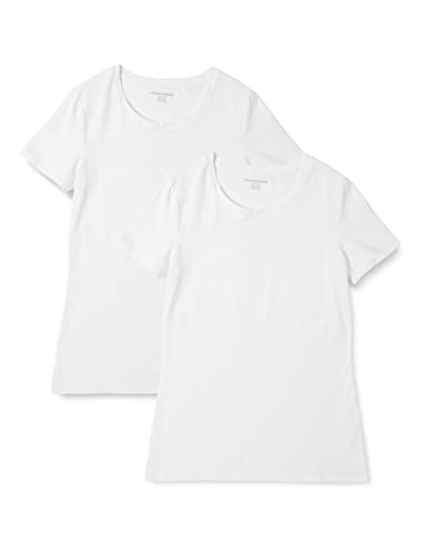 Detalle de Amazon Essentials Camiseta mujer L pack 2 blanca