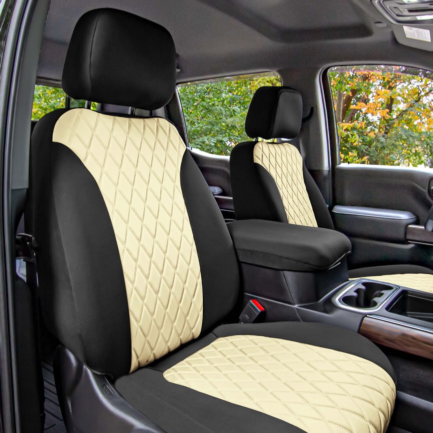 Detalle de FH Group Custom Fit Seat Covers for 2019 GMC Sierra 1500 Beige