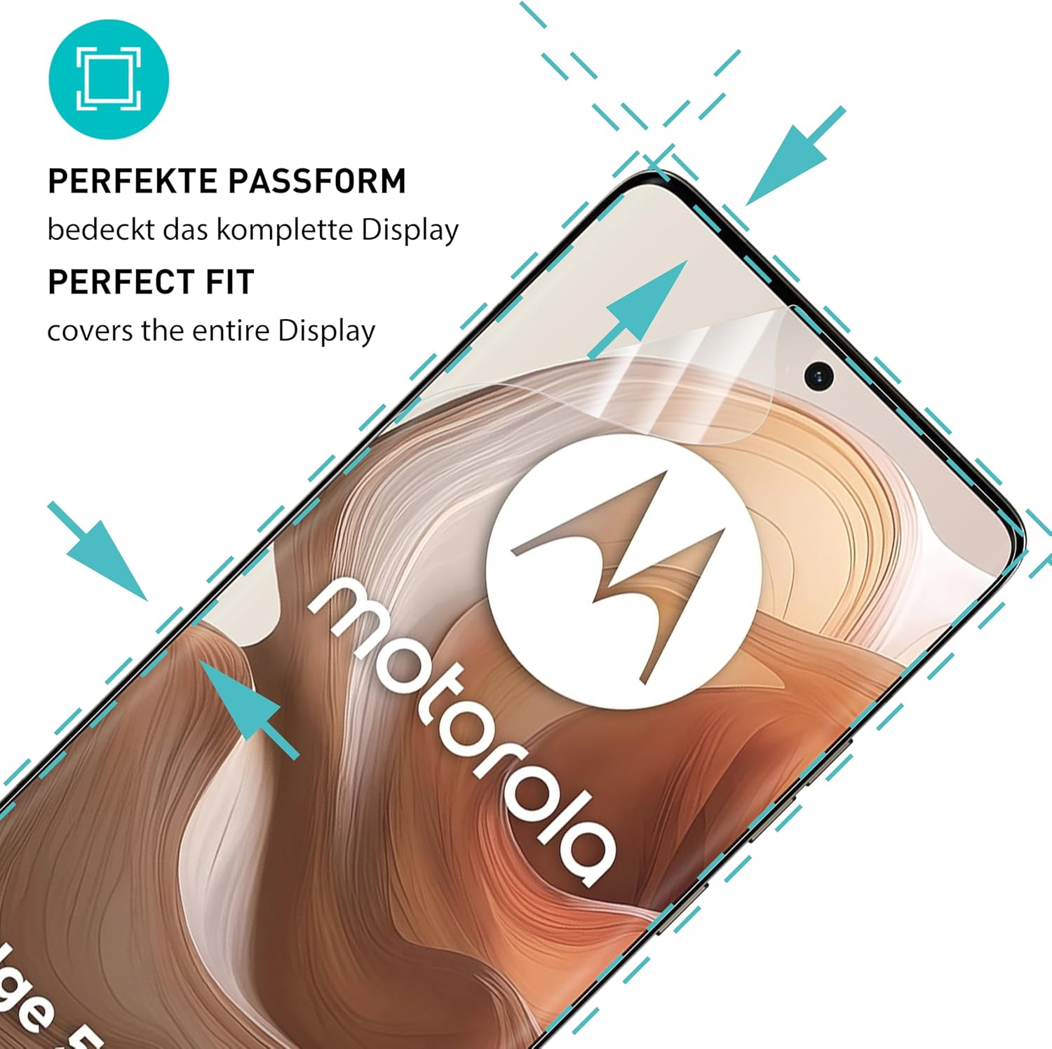 Detalle 2 de SmarTect TPU Screen Protector for Motorola Edge 50 Ultra, 2-Pack, Clear