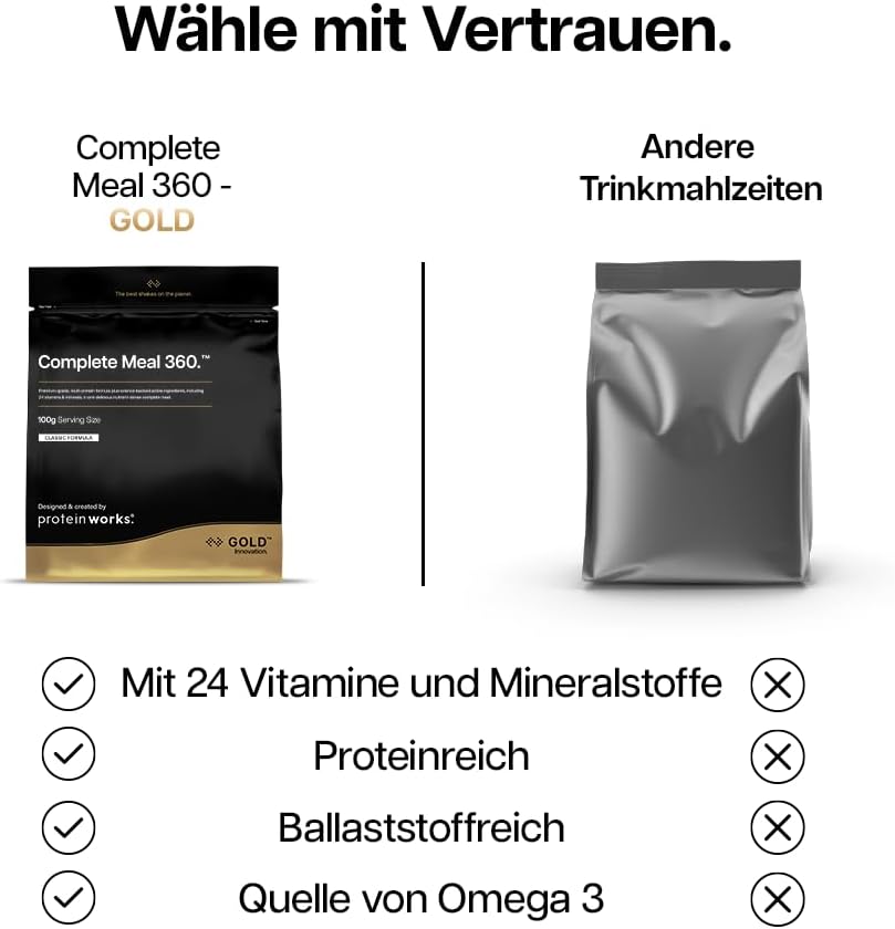 Thumbnail 4 de Protein Works Complete Meal 360 GOLD Innovation – Mahlzeitenersatz Shake mit 30 g Protein, Vanillecreme, 500 g