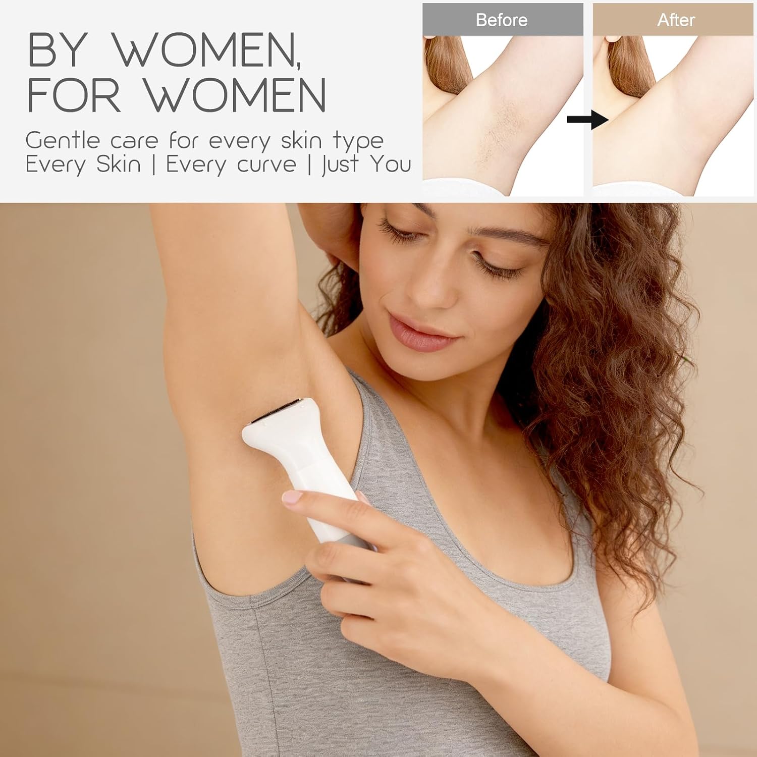 Detalle de Lady Shavers for Women: 5-in-1 Bikini Trimmer with LED Display, IPX7 Wet & Dry, USB Charging