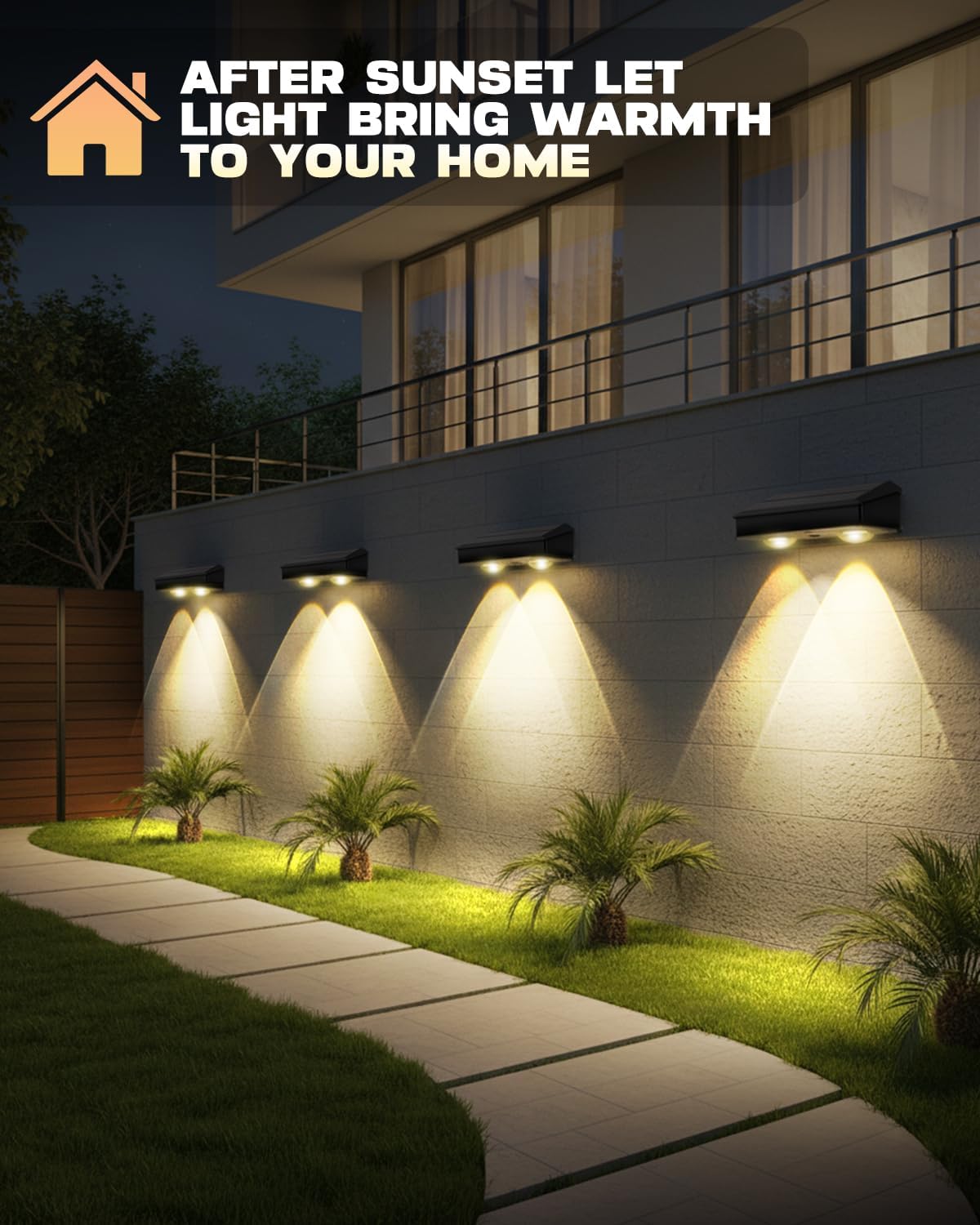 Thumbnail 6 de Solar Lights Outdoor Garden 9-Colour Solar Fence Lights (4 Pack) with 3 Lighting Modes