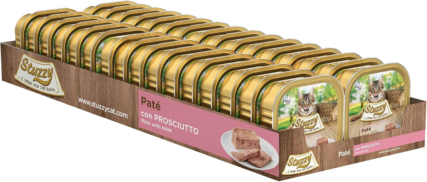 Thumbnail 3 de Stuzzy Cibo Umido per Gatti Adulti al Prosciutto – 32 Vaschette da 100 g (Totale 3,2 kg)
