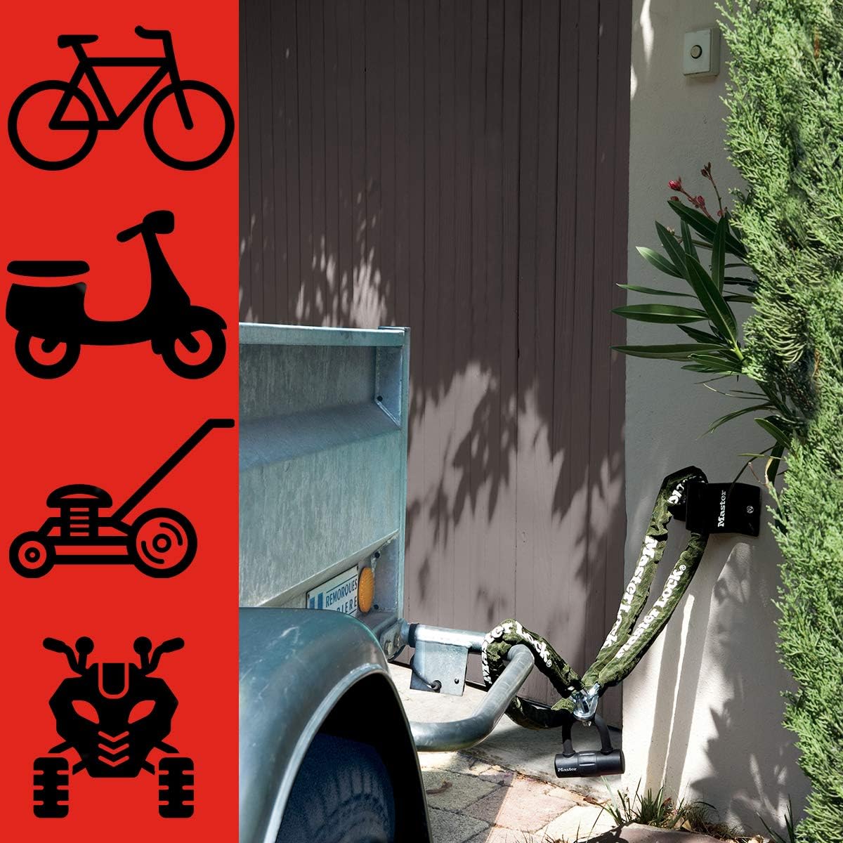 Thumbnail 1 de Master Lock 1489EURDAT: Ancoraggio in Acciaio per Bicicletta o Moto, 16x8 cm, Nero
