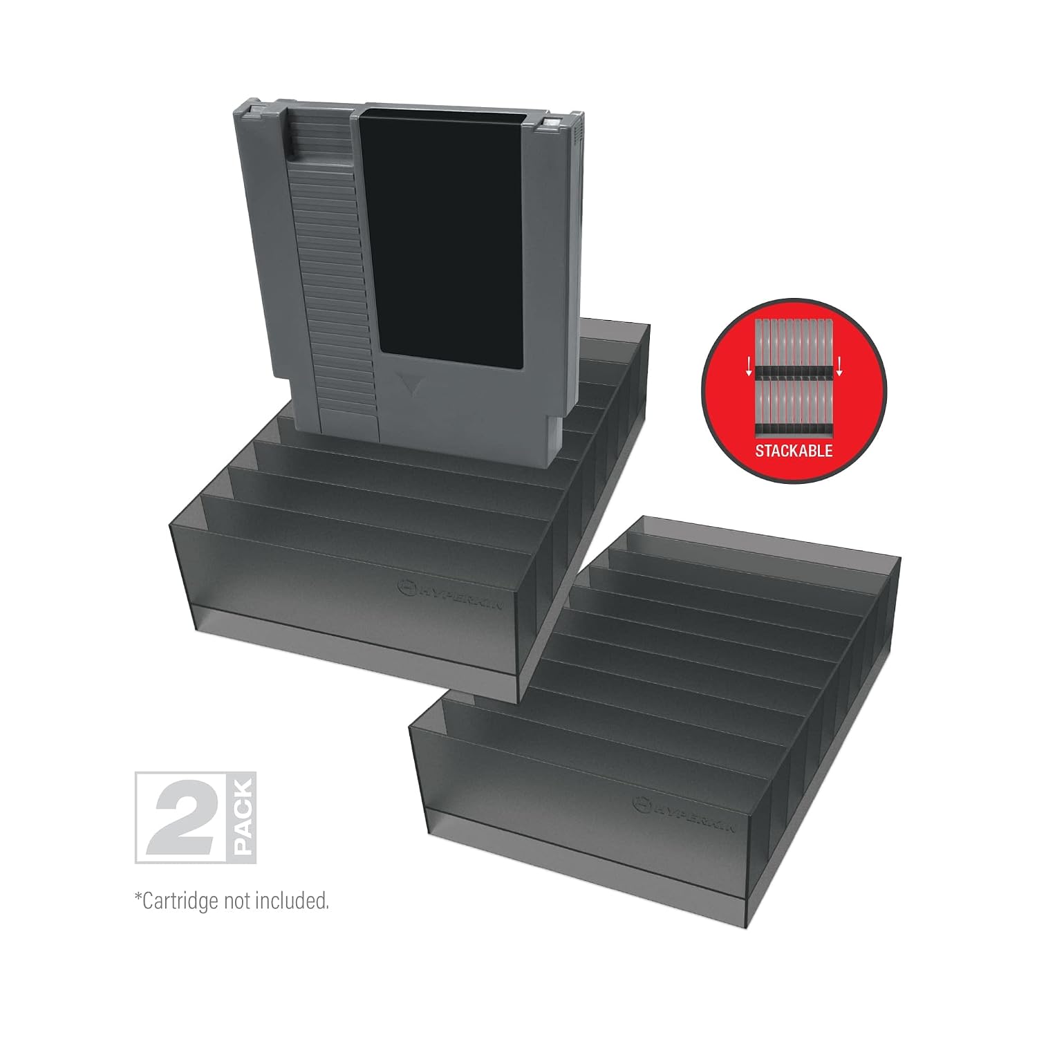 Thumbnail 2 de Hyperkin 10-Cartridge Storage Stand (NES) Stackable Game Organizer, 2-Pack