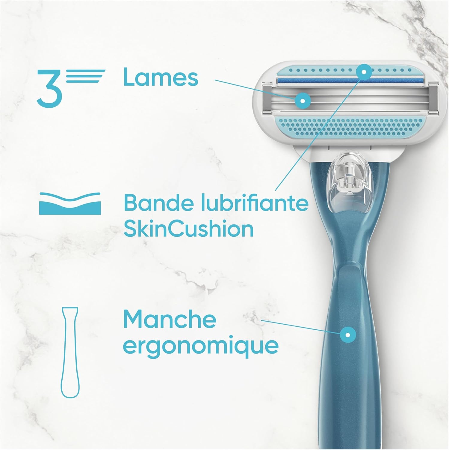 Thumbnail 2 de Gillette Venus Smooth : lot de 16 recharges pour rasoir femmes à 3 lames