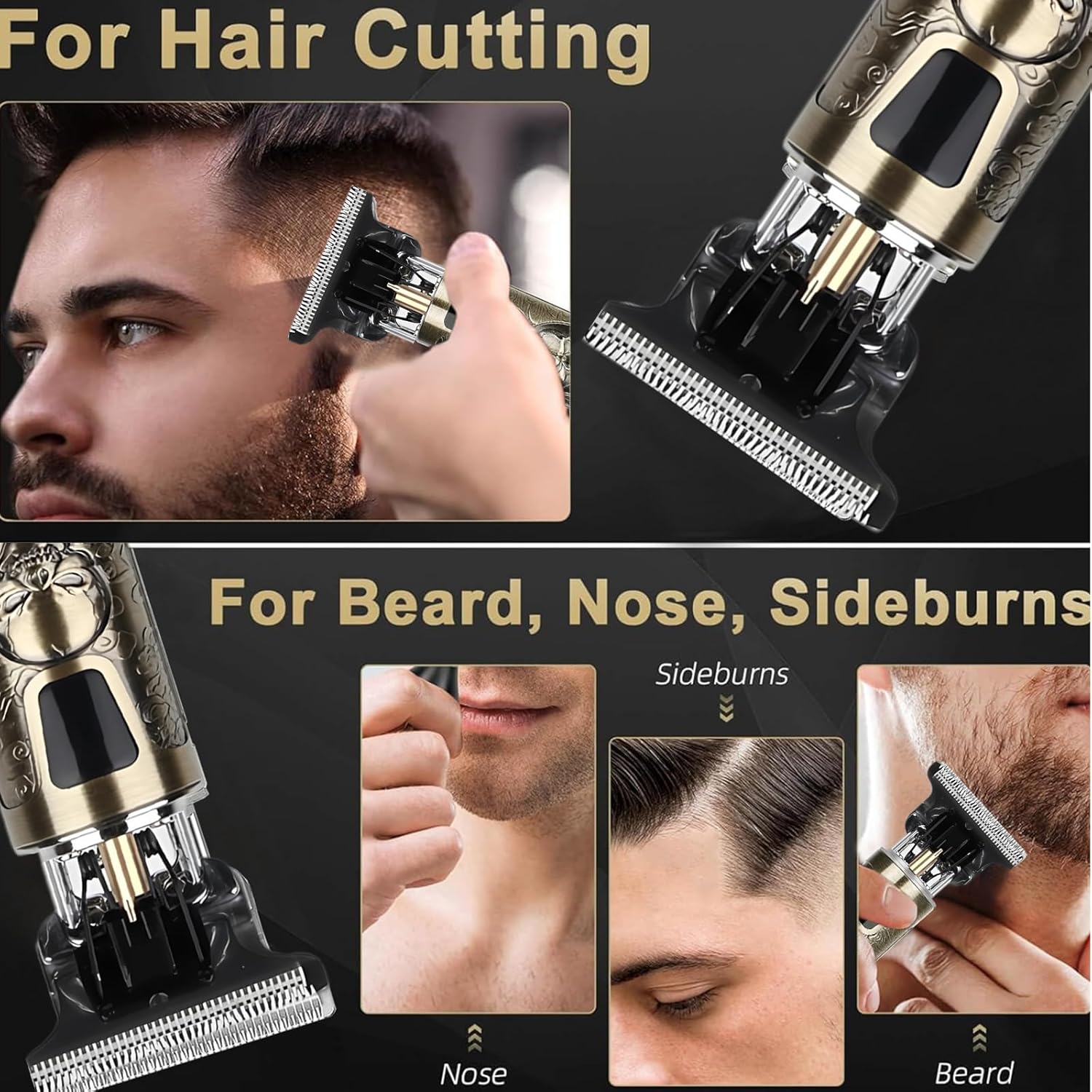 Thumbnail 5 de XkuiHF Tondeuse cheveux et barbe IPX7 rechargeable USB, 4 peignes (1,5–4 mm) et lame à bord précis