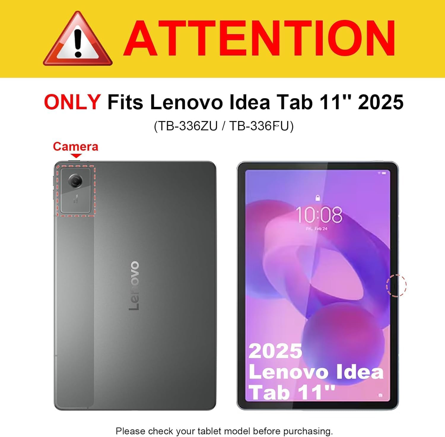 Thumbnail 1 de FINTIE Clavier AZERTY sans fil Bluetooth pour Lenovo Idea Tab 11 (2025) TB336FU/TB336ZU