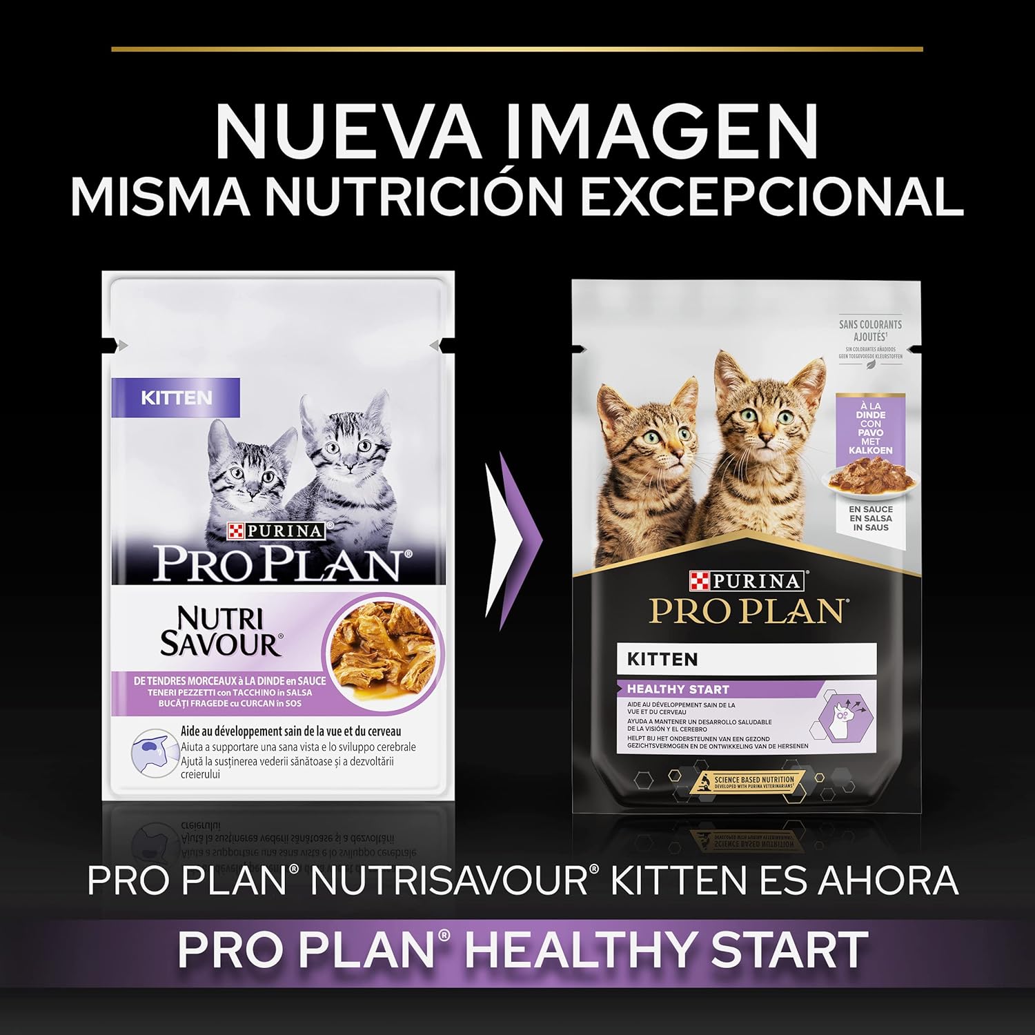 Detalle de Pro Plan Feline Junior PAVO 26X85GR – Croquettes/terrines pour chatons au poulet (26 sachets de 85 g)