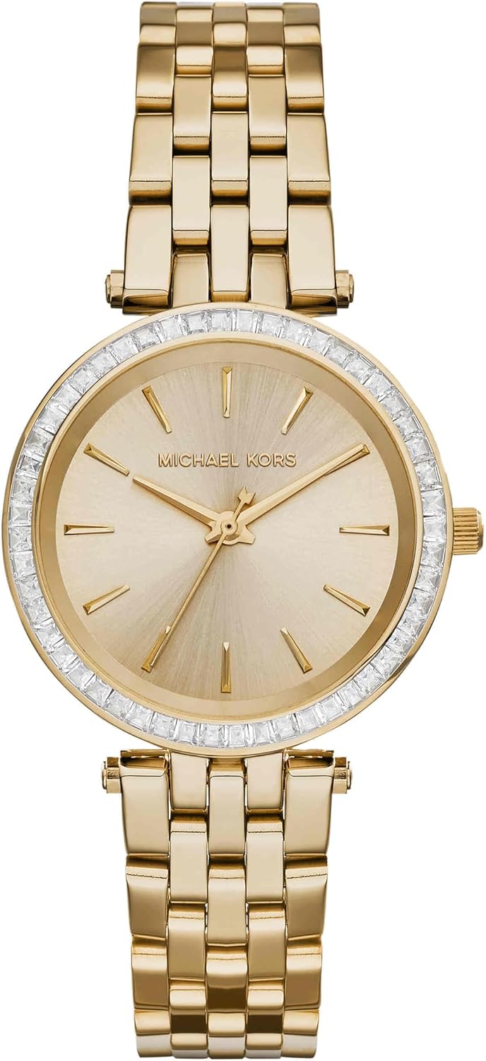 Detalle de Michael Kors Orologio Darci da donna: movimento al quarzo, cassa oro e cinturino in acciaio inox
