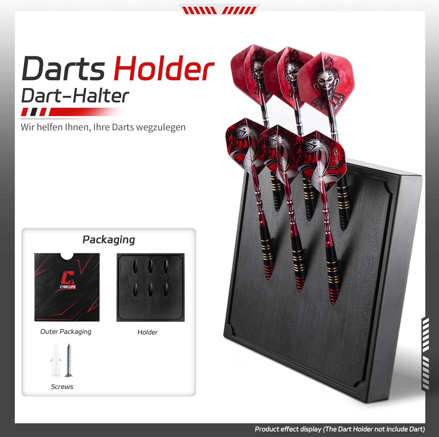 Detalle 1 de CyeeLife Wall Mounted Darts Holder for 6