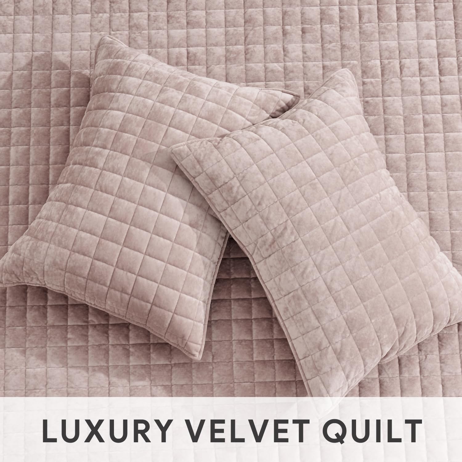 Thumbnail 3 de RECYCO Luxury Velvet Quilt Twin/Twin XL Bedding Set - Rose Pink