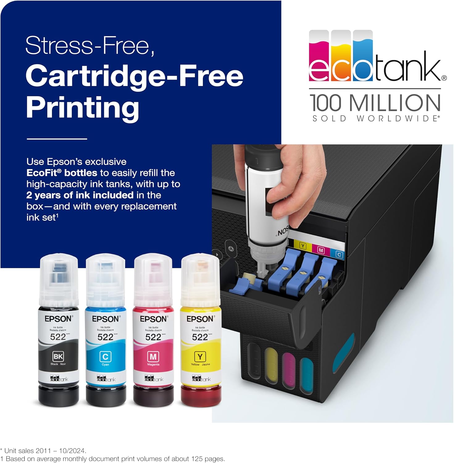 Detalle de Epson EcoTank ET-2800 Wireless Colour All-in-One Supertank Printer, Black