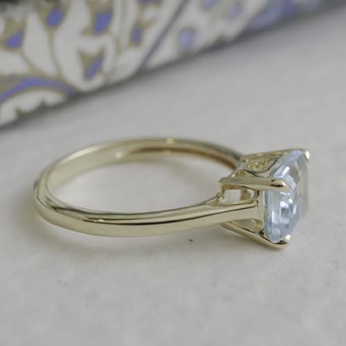 Detalle de Baguette Blautopas Vergoldeter SterlingâSilber Ring 19 mm đ