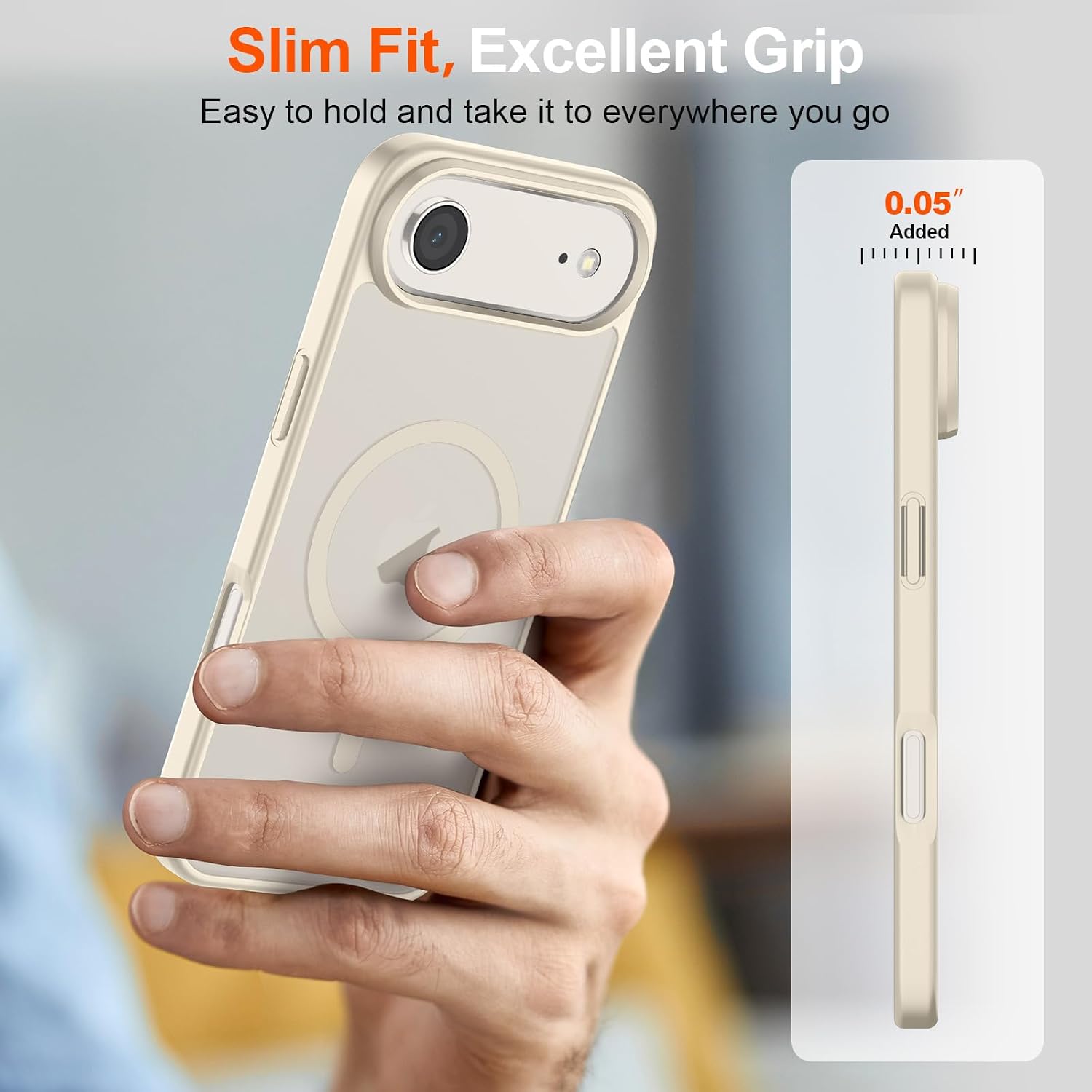 Thumbnail 6 de SUPFINE iPhone Air Case, Antique White Magnetic Matte TPU Cover