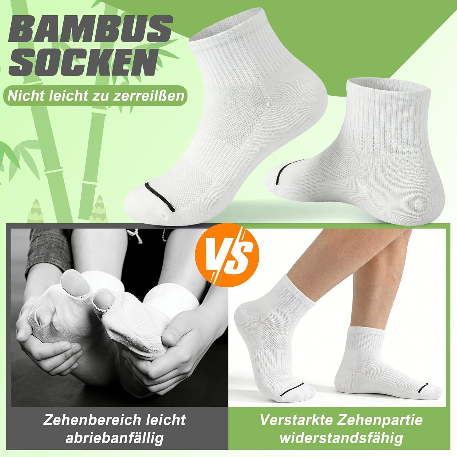Thumbnail 5 de Quoboquo Chaussettes en bambou pour homme — noire, respirantes et anti-odeur (39–42 / 43–46) — pack 6