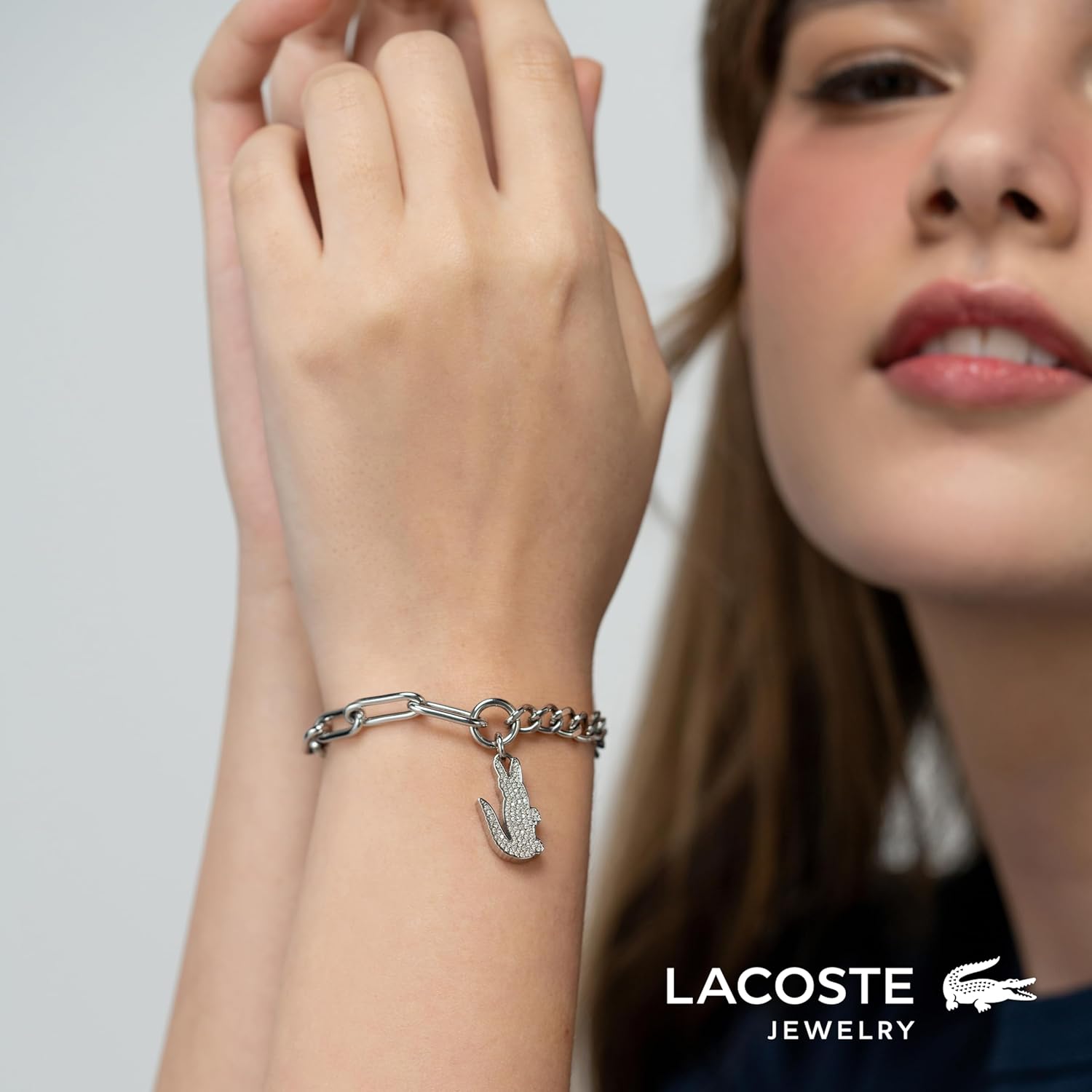 Thumbnail 3 de Lacoste Bracelet en chaîne pour Femme – Collection Crocodile avec cristaux