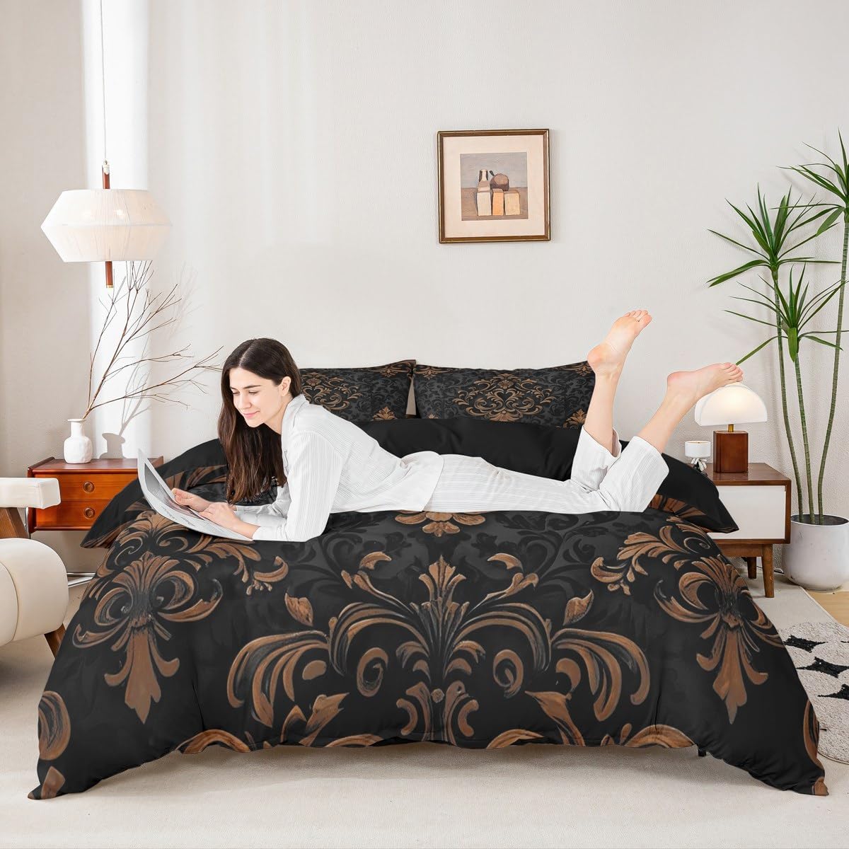 Thumbnail 2 de Homewish Exotic Gothic Bettwäsche 2-teilig 135x200 / 80x80 - Mikrofaser, 100% Polyester, Verdunkelungseffekt im gotischen Design