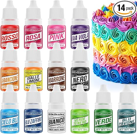 Colorante Alimentario Gel 14 Colores para Repostería 🍰