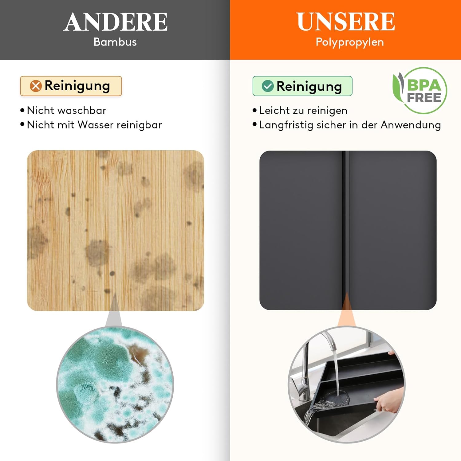 Thumbnail 4 de Lifewit Besteckkasten für Schubladen – erweiterbar auf 32,8 cm, Organizer aus BPA-freiem PP in Schwarz