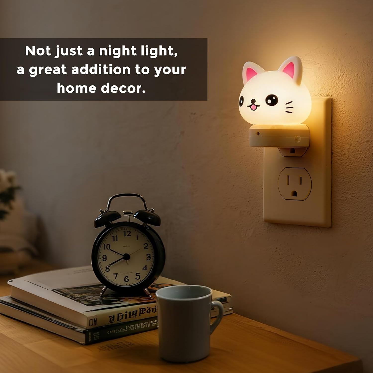 Detalle 2 de L LOHAS LED GY101 Cat Plug-In Night Light with RGB Modes and Dusk-to-Dawn Sensor