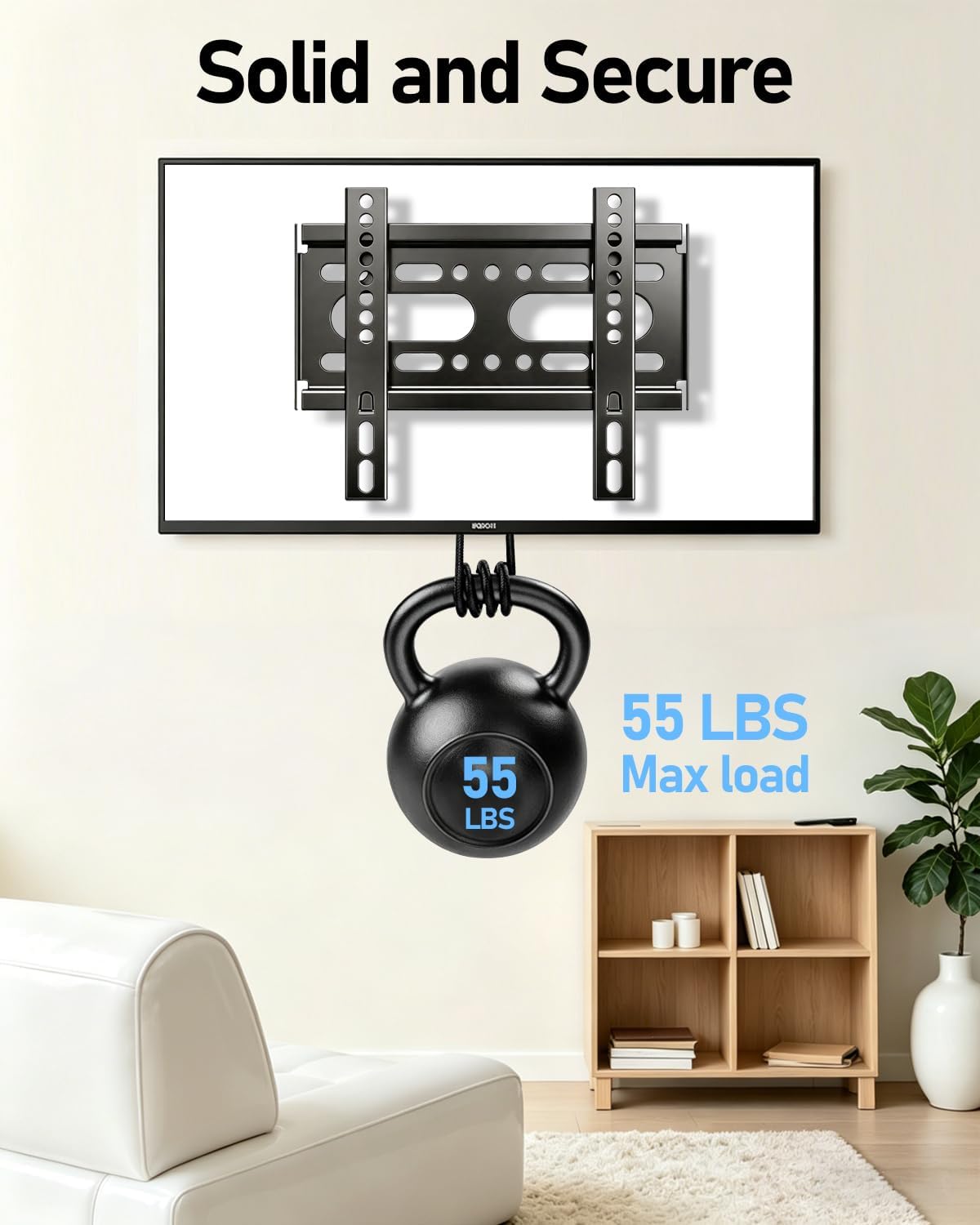 Detalle de Nuyoah Low-Profile Universal TV Wall Mount Bracket for 14–43 Inch Displays