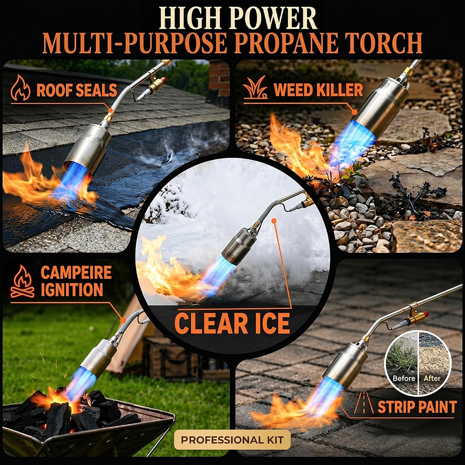 Detalle 1 de SuniqFyre GJD460 Propane Weed Torch, 500,000 BTU, 38.19-Inch Shaft
