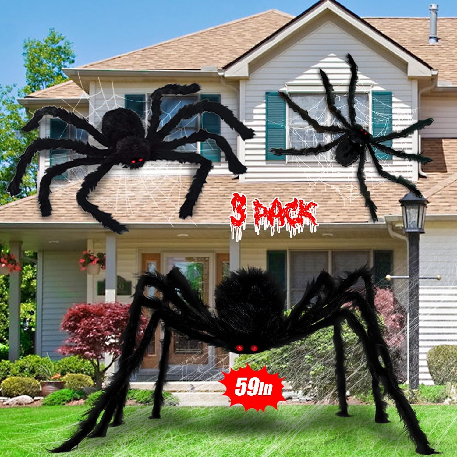 Detalle de Giant Halloween Spider Decorations, 59-inch set