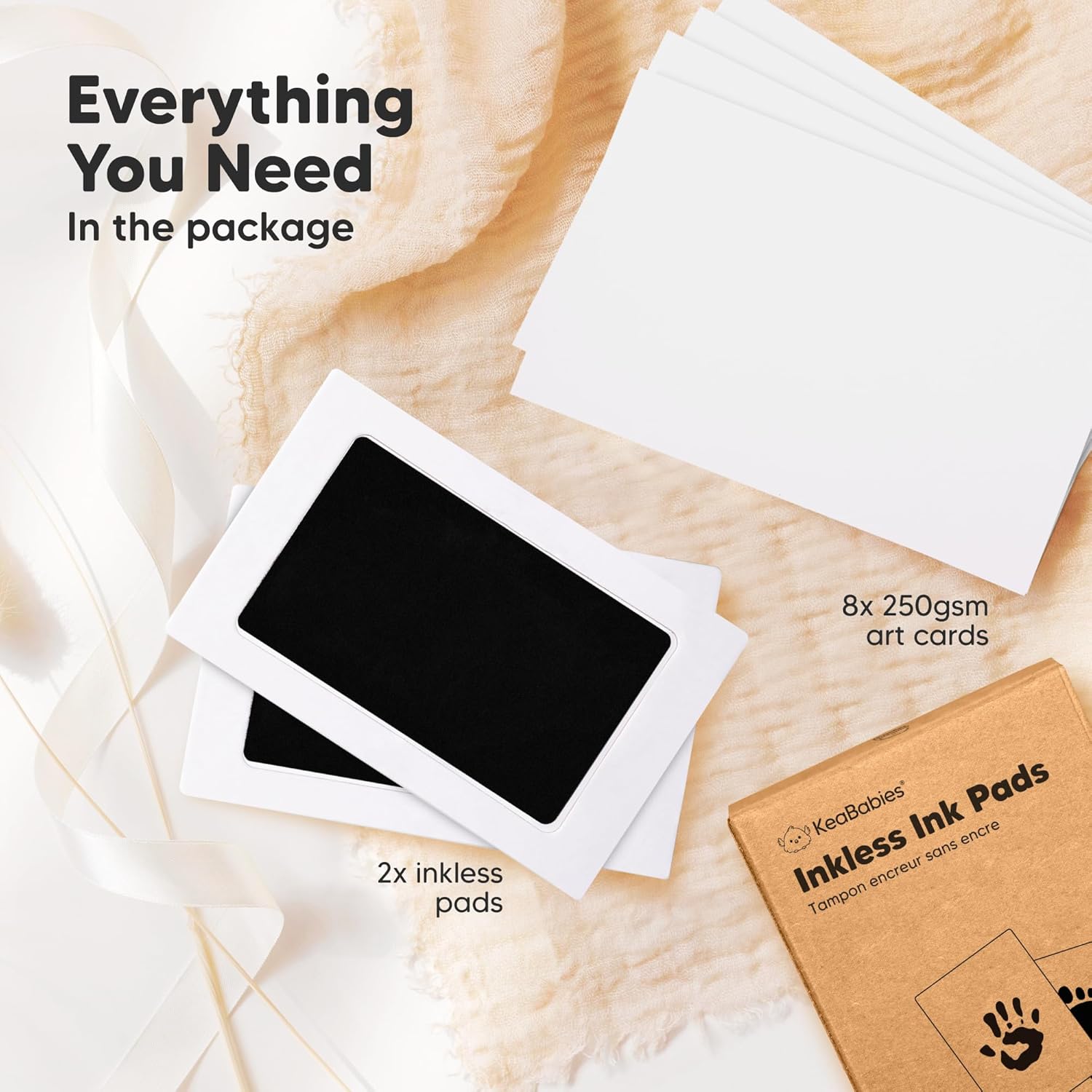 Thumbnail 2 de 2-Pack Inkless Baby Hand and Footprint Kit for Newborn Keepsake 🖊