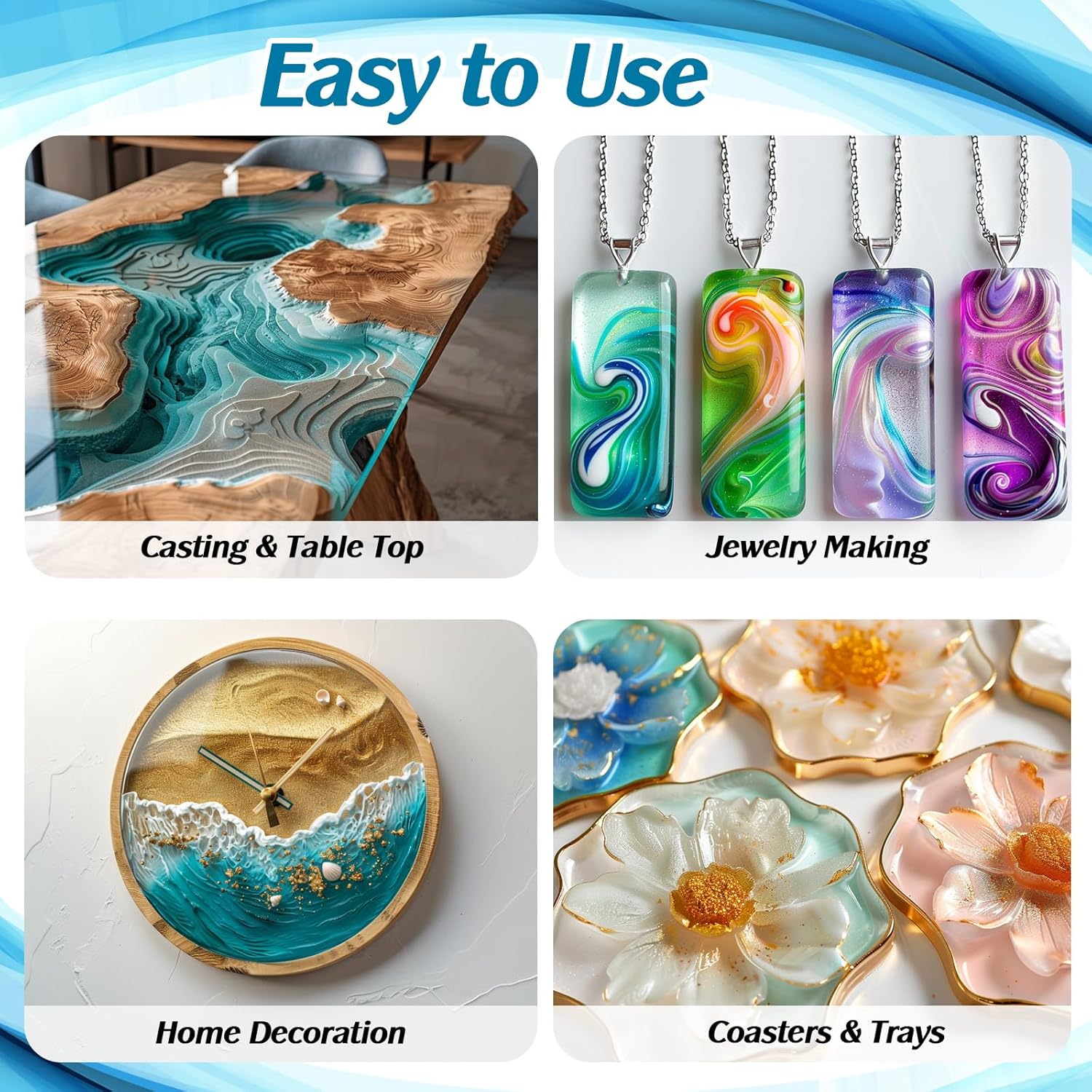 Thumbnail 5 de FansArriche Epoxidharz transparent 64 oz / 1:1 (64 oz / 1892 ml Set) für Holz, Kunst & Restauration