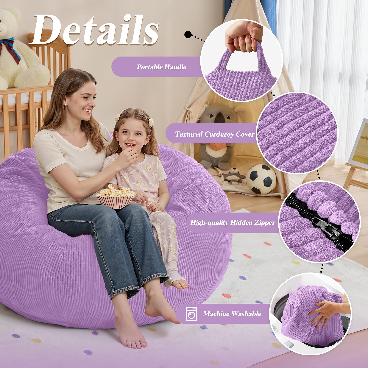 Detalle de Cansunna Bean Bag Chair 3FT