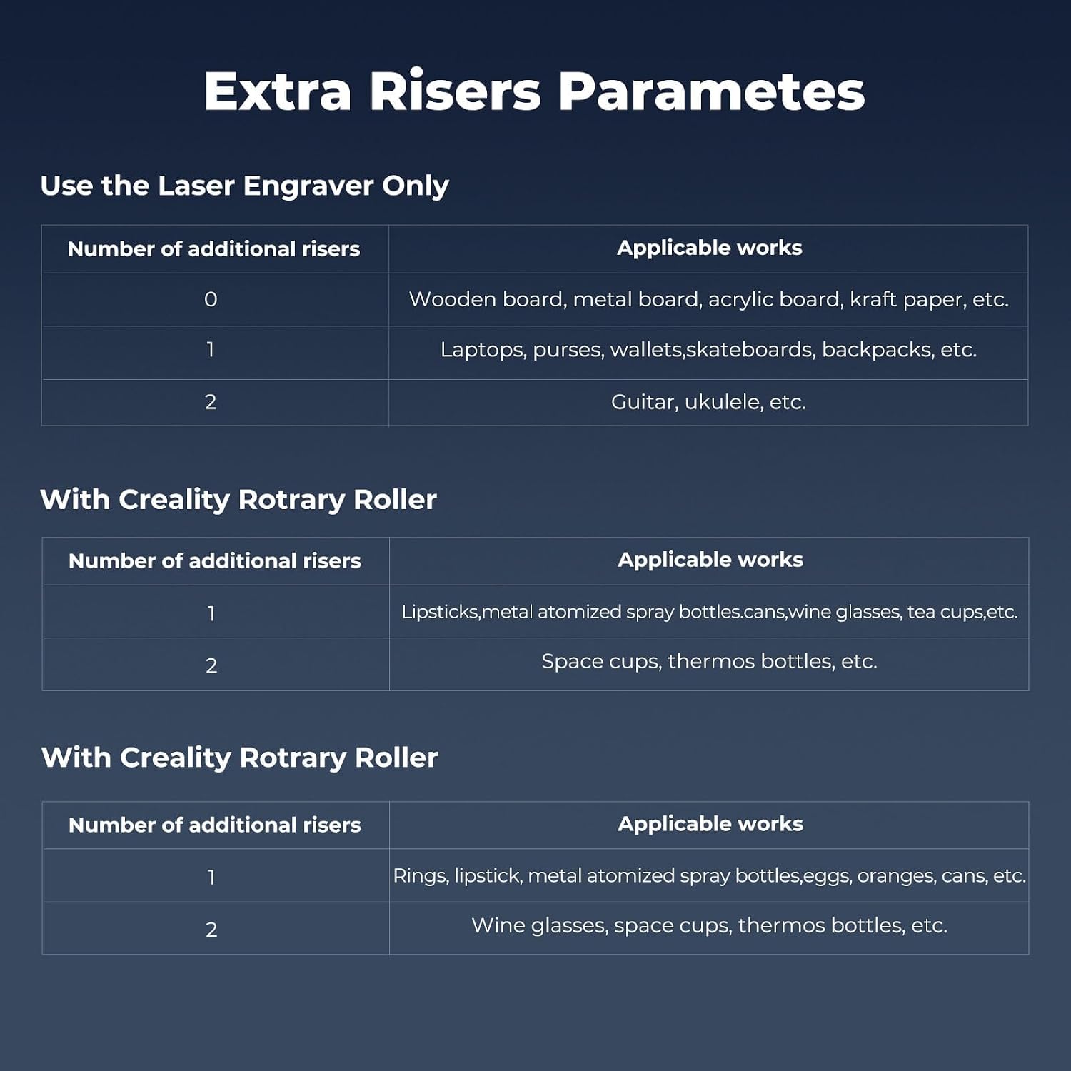 Detalle 1 de Creality Laser Engraver Risers, Aluminum Alloy