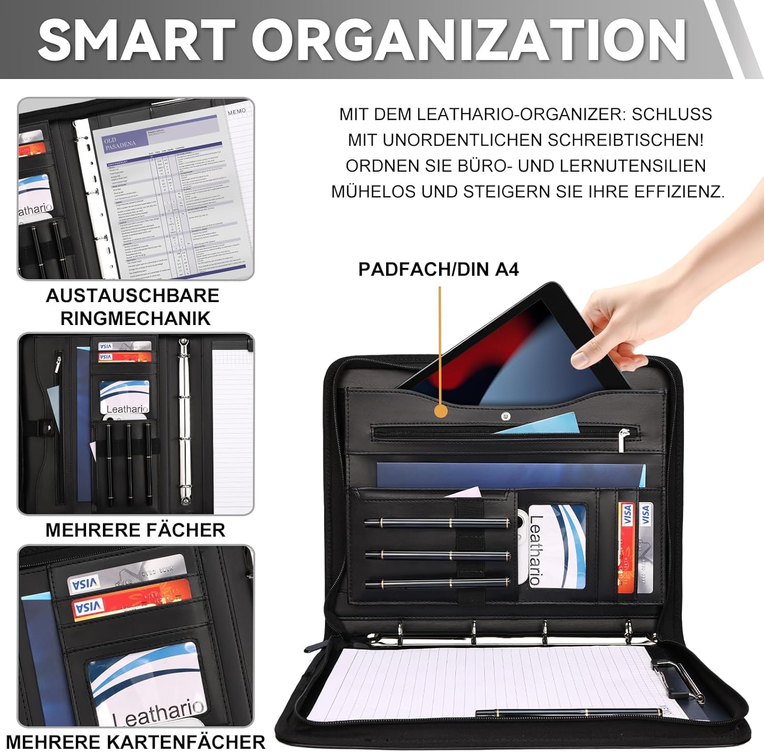 Thumbnail 3 de Leathario Schreibmappe A4 📁