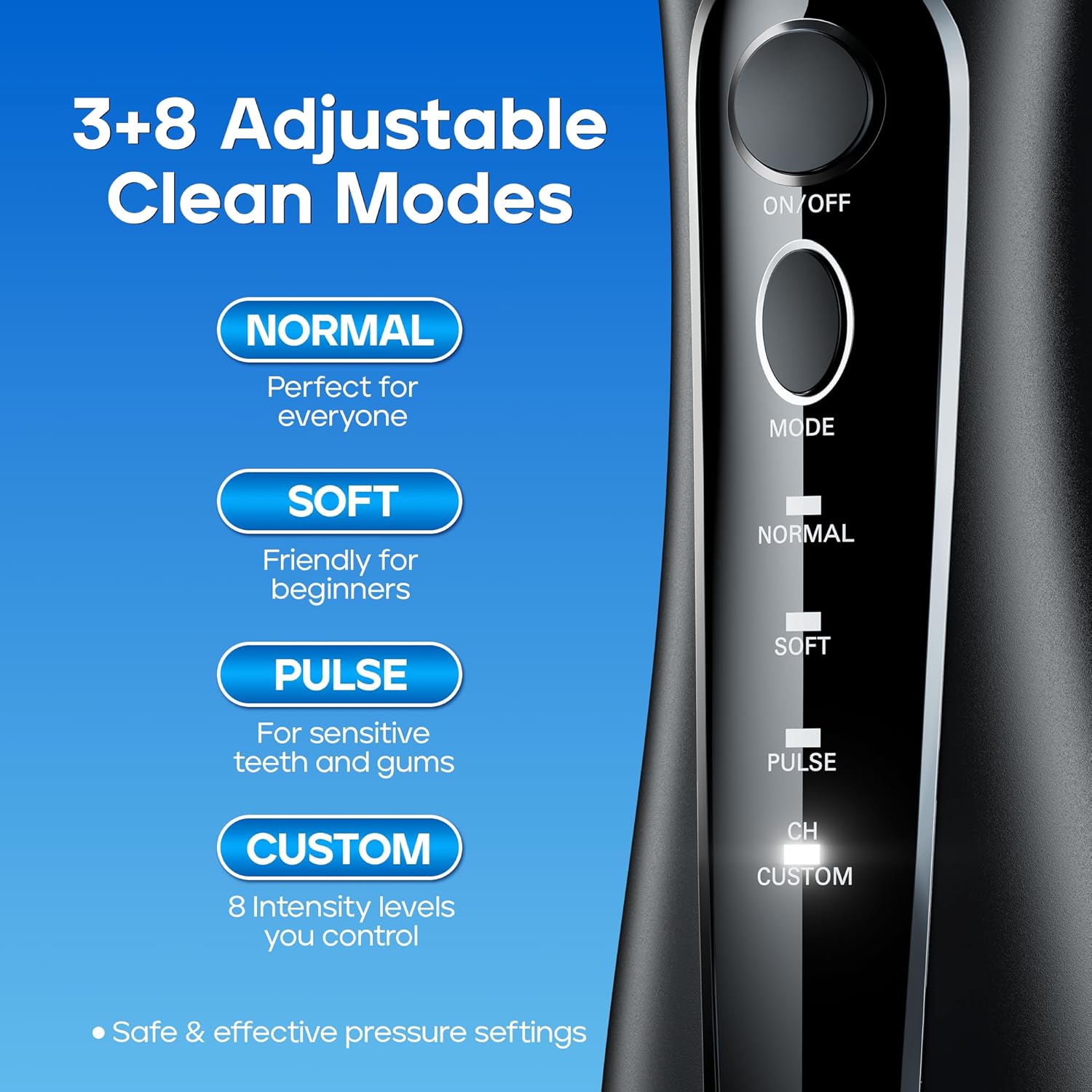 Detalle 2 de Nicwell Water Dental Flosser Cordless 4‑Mode