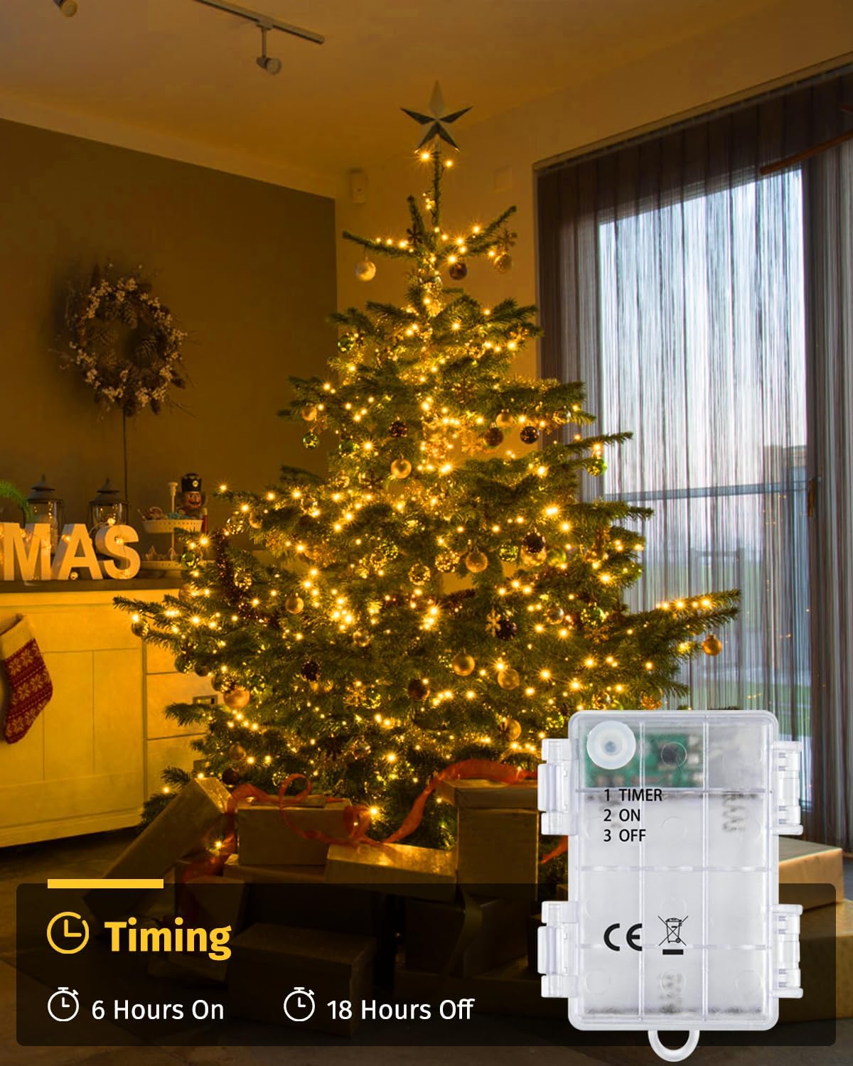 Detalle 2 de Bowfar B-LB-2P5 Battery Fairy Lights, 2 x 5m, 50 Warm White LEDs, IP65