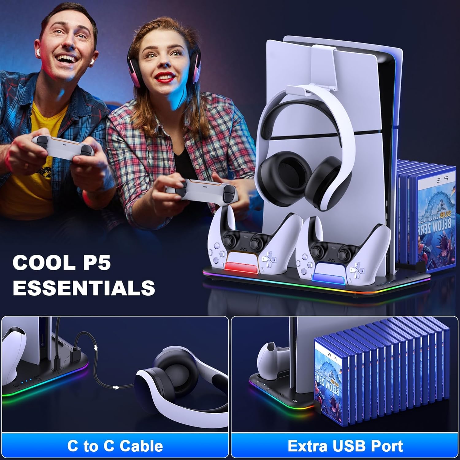 Thumbnail 6 de HELLCOOL PS5 Cooling Stand with Turbo Cooler Fan & RGB Light