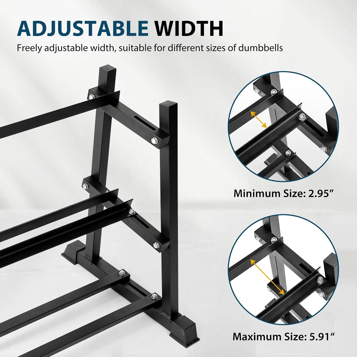 Detalle 2 de Bongkim 3-Tier Dumbbell Rack, Adjustable Alloy Steel Storage Stand