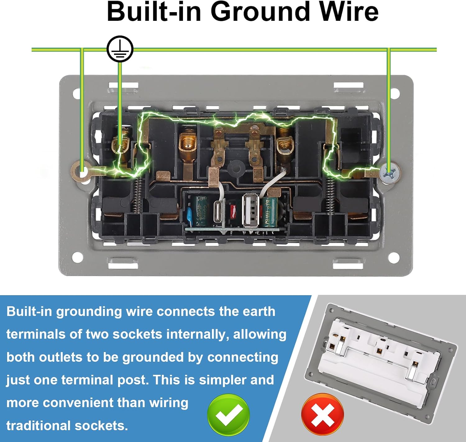 Thumbnail 3 de CNBINGO Double Switched Power Socket 13A