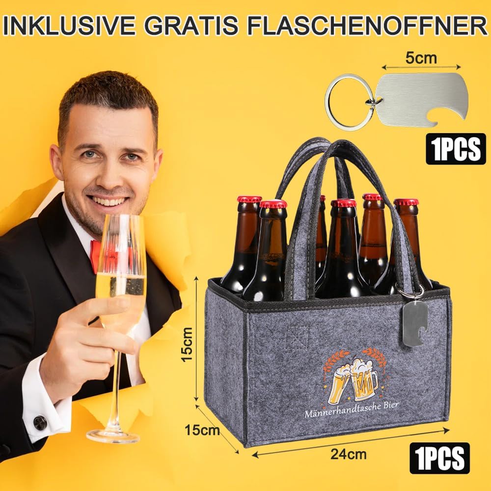 Thumbnail 4 de KHstylehoo Männerhandtasche Bier 6 Flaschen