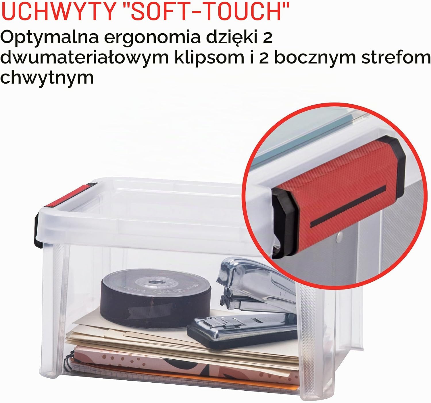 Detalle 2 de SUNDIS Clip'N Store – zestaw 6 pojemników 5 l z pokrywkami na klipsy