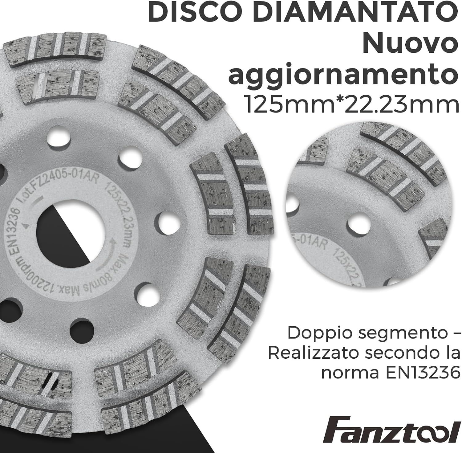 Thumbnail 1 de FANZTOOL Nuova Cuffia Aspirazione per Smerigliatrice 125 mm con Mola a Tazza Diamantata – Qualità Professionale