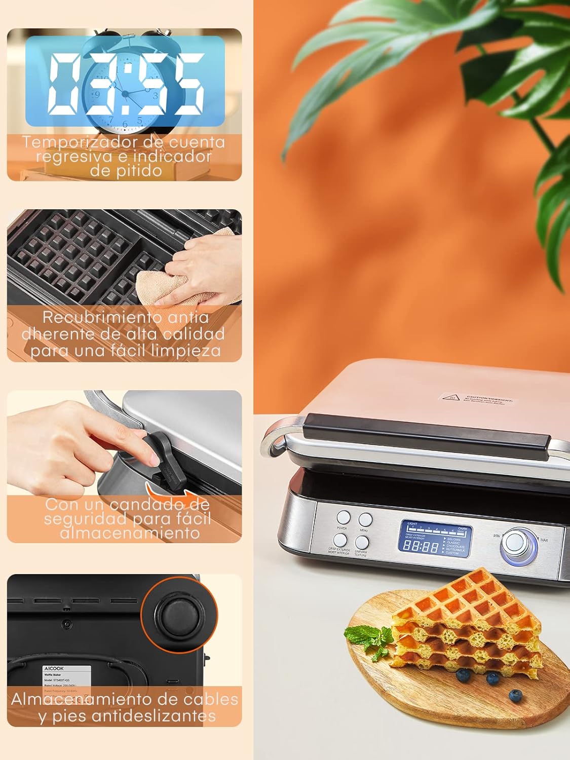 Thumbnail 8 de Gofrera Belga 1600 W Double Inteligent Pro 🍽