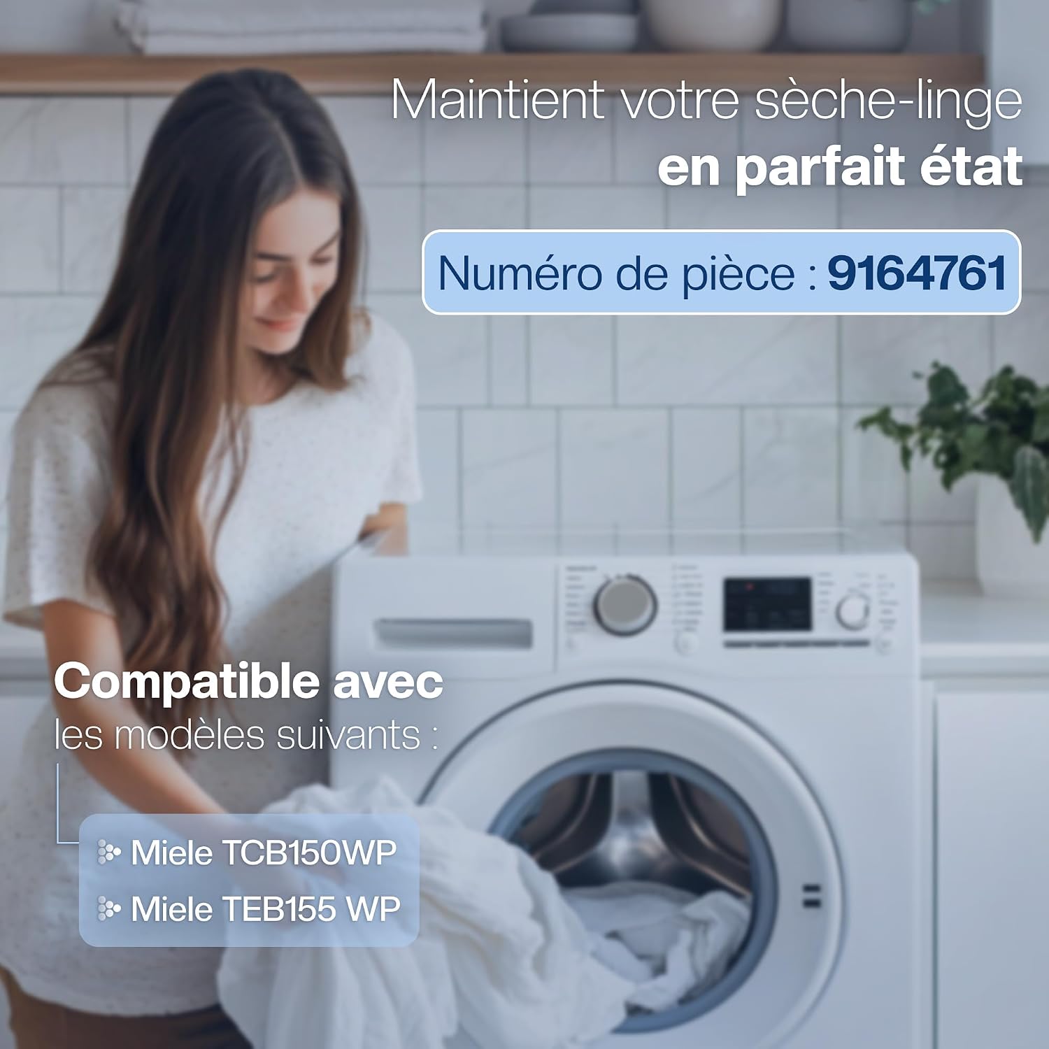 Detalle de Filtre pour sèche-linge Miele T1 – remplace 9164761 (1E)
